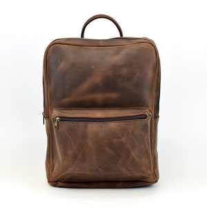 Waxed Leather Backpack Men's Laptop Rucksack Handmade of - Etsy