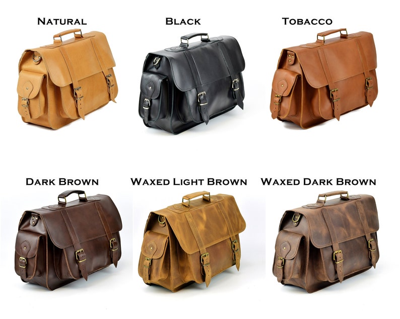 Full Grain Leather Messenger Bag Gift for Him Leather Etsy