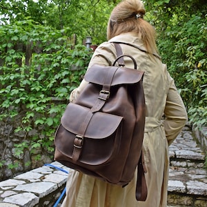 Distressed Leather Backpack Extra Large Size Backpack From | Etsy