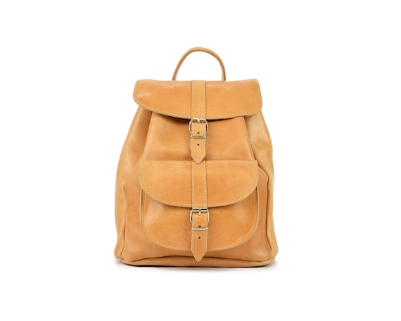 Handmade Full Grain Leather Backpack: Classic Buckle  display picture 3