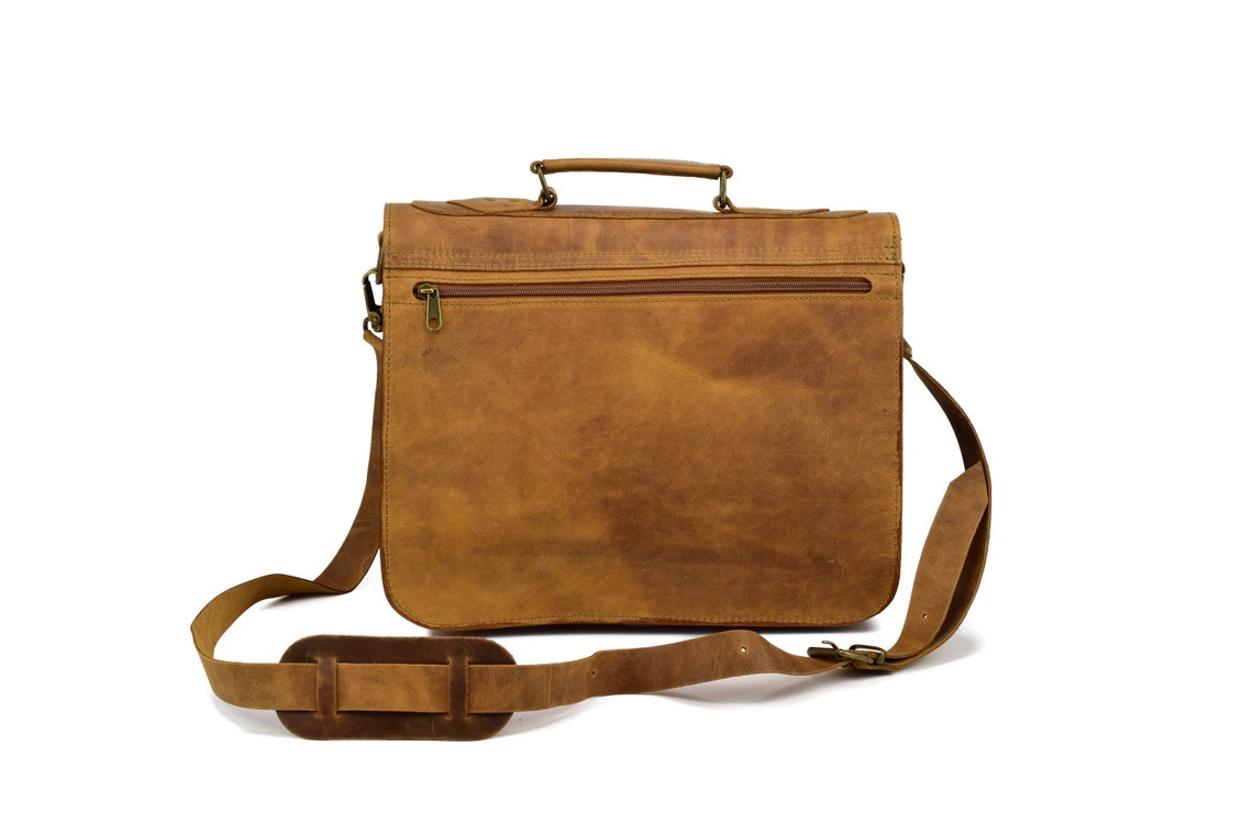 Leather Messenger Bag 13 Inch Laptop Bag Handmade of Full Etsy