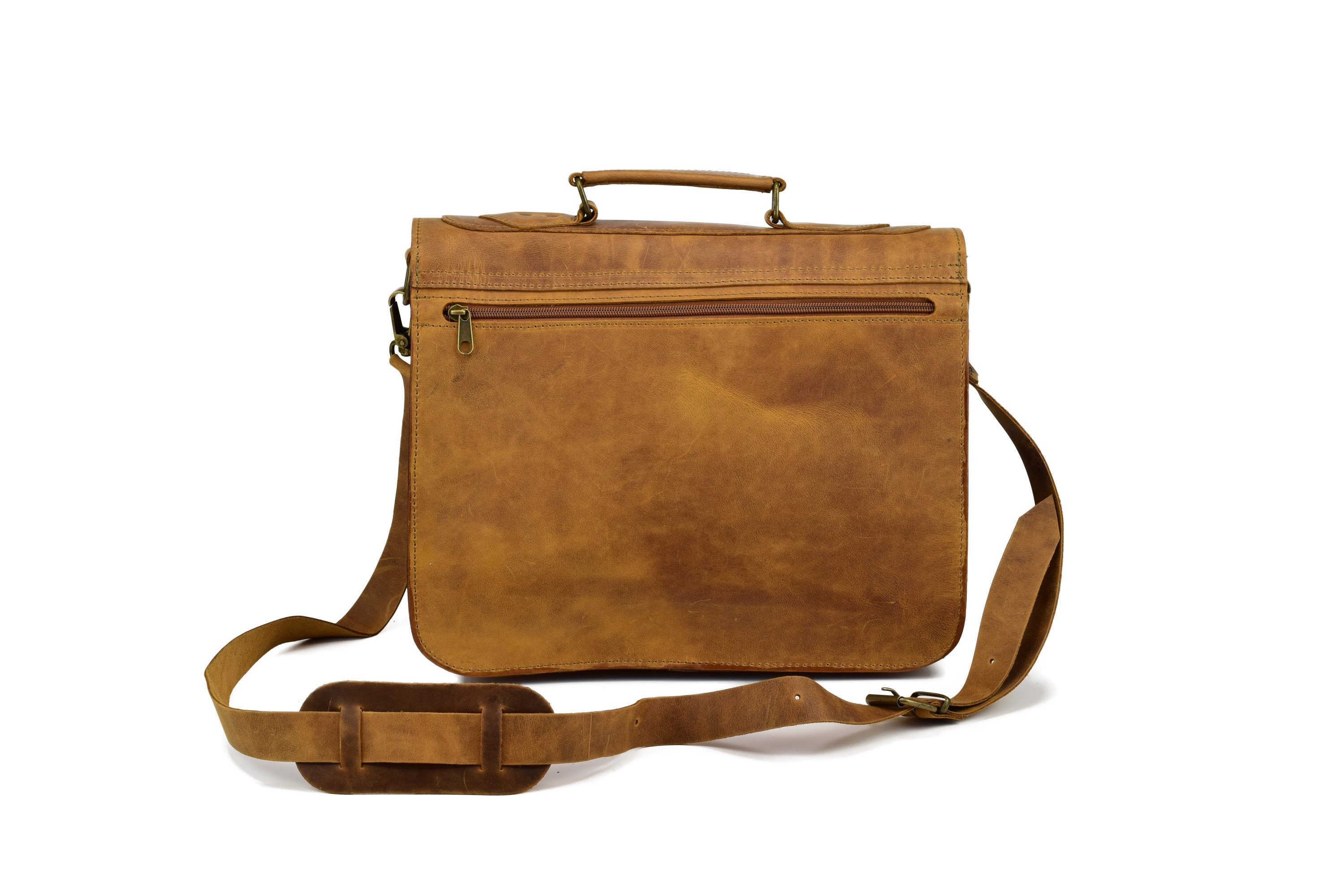 Leather Messenger Bag 13 Inch Laptop Bag Handmade of Full Etsy