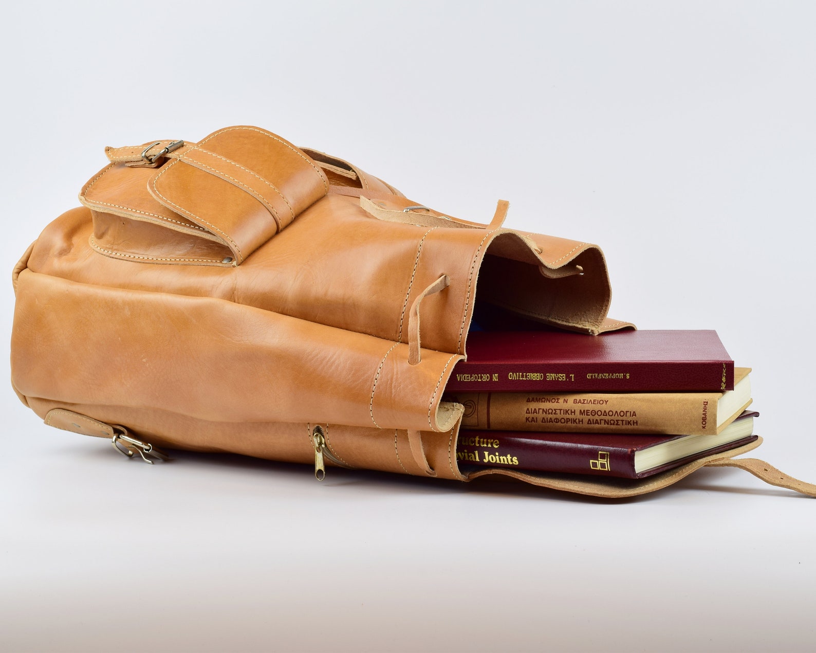 EXTRA LARGE Leather Backpack for Men or Women Handmade of Full Etsy