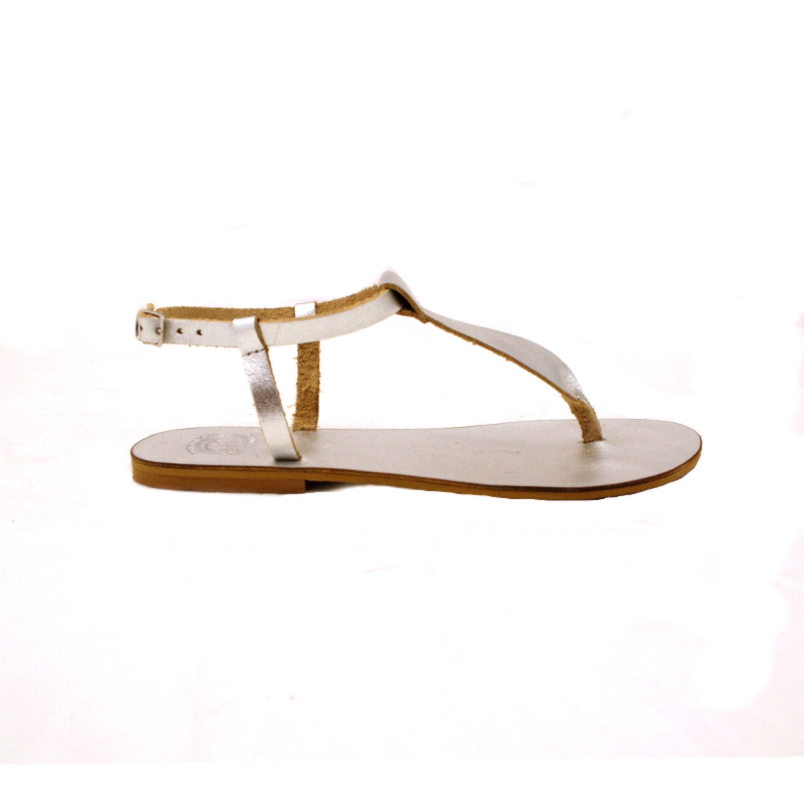 Silver Thong Sandals for Women Genuine Leather Sandals Etsy