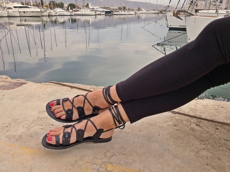 Women Gladiator Lace Up Leather Sandals Handmade Gladiator Etsy