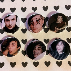 My Chemical Romance Buttons: Frank Iero MCR Fan Gift, Emo Y2K
