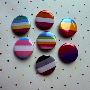 Pride Flag 1&quot; Button Pin OR Magnet, Handmade, LGBTQIA+, Queer, Gay, Lesbian, Bisexual, Pansexual, Asexual, Transgender, Disability Pride