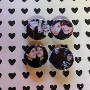 4 Pack MCR My Chemical Romance Gerard Way/Frank Iero/Frerard Inspired Emo 1&quot; Buttons, Pins OR Magnets, Alt Fashion Accessories, Fan Gifts
