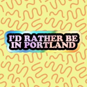 Holographic Portland Sticker: PNW Nostalgia Vinyl Decal