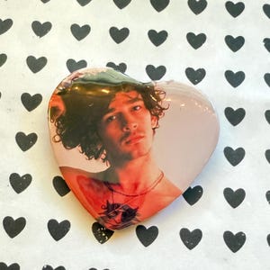 Matty Healy Heart Button: The 1975 Fan Merch, Pinback or Magnet