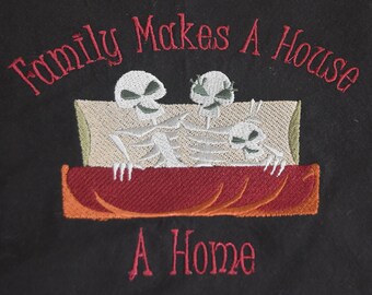 Ghostly kitchen towel, Halloween flour sack towel