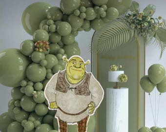 Shrek CutOut, Shrek Cutout Decor, Shrek Party Decoration Theme, Birthday Party Stand Up Prop, Digital Download, acquerello