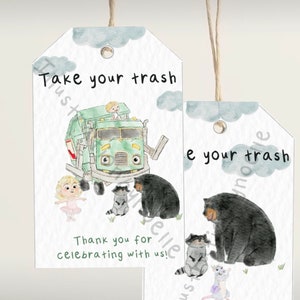 Trash truck thank you tags