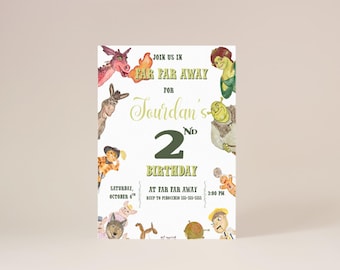 Shrek Birthday Invitation | Editable Canva Template | Far Far Away Party Invite | Digital Download
