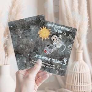Astronaut Mickey Birthday Invitation| Outer Space Mickey Mouse| First Year Around The Sun – Digital Download