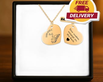 Collar personalizado para amantes de los libros. Regalo de cumpleaños para ella. Regalo para lectoras. Joyería literaria.