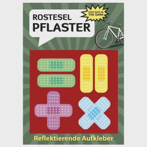 HUGS & STICKER Postcard with sticker Rust Patch bicycle sticker - reflective