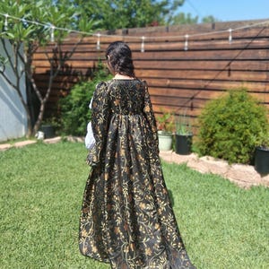 Italian Renaissance Cioppa Gown Dress Costume - Overdress Black Flower ...