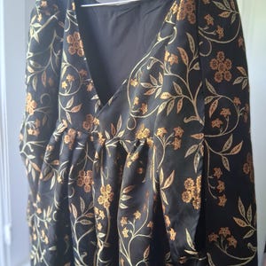Italian Renaissance Cioppa Gown Dress Costume - Overdress Black Flower ...