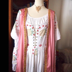 Renaissance Gamurra & Giornea Italian Dress - replica of Domenico Ghirlandaio painting - pink formal court noble fancy gown coat costume