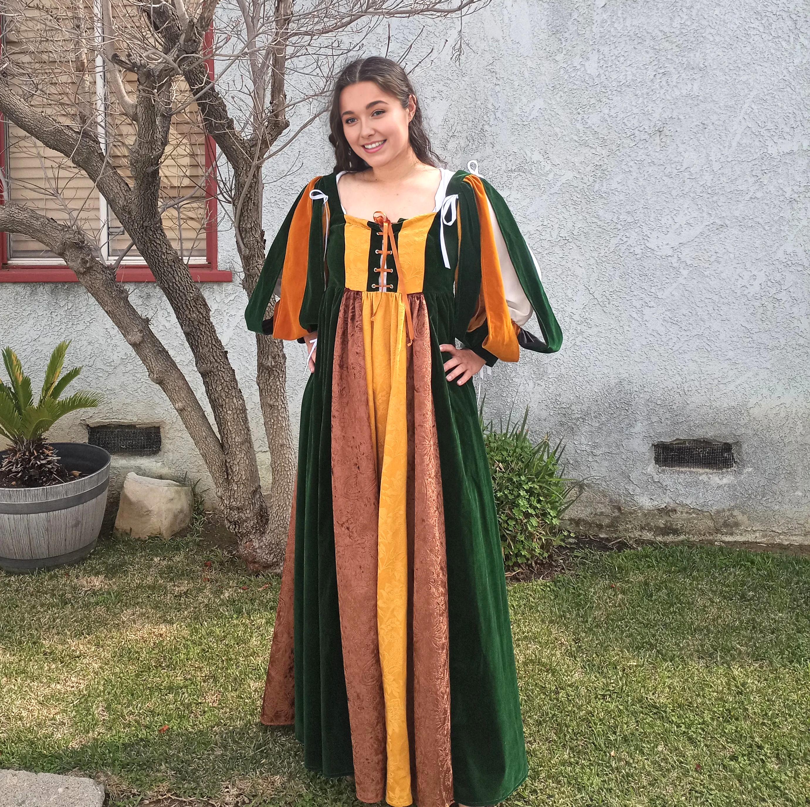 Renaissance Shakespeare Italian Gown 15th 16th Century Dress - Velvet ...