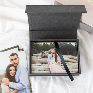 Charcoal Linen Photo Box