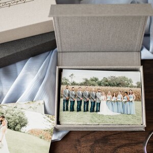 Gray Linen Photo Box
