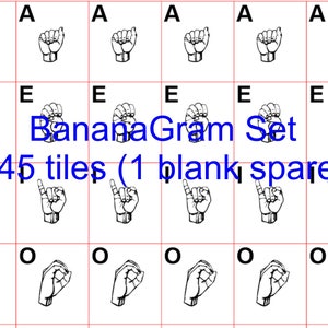 Alder Wood ASL Sign Language Scrabble Tiles image 4