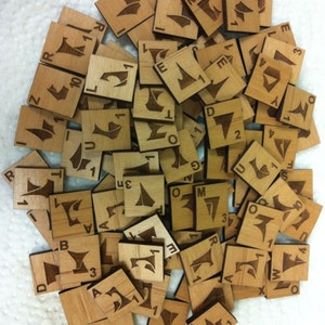 Alder Wood Star Trek Klingon (ship hull) Scrabble Tiles