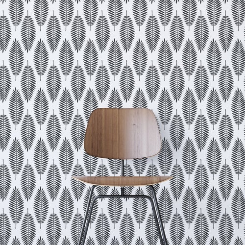 Black and White Star Pattern Peel and Stick Wallpaper / Etsy