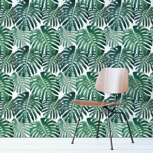 Monstera Peel and Stick Wallpaper Tropical Leaf Prints - Etsy