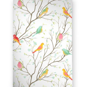 Papel pintado con estampado de pájaros de colores, Papel pintado extraíble con estampado de pájaros, Adhesivo de pared de pájaros de colores, Papel pintado de pájaros, 176 imagen 5