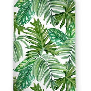 Wallpaper with Monstera leaves pattern, Removable Wallpaper, Monstera leaves Wallpaper, Exotic Wall Sticker, Tropical leaf prints, 102 image 6