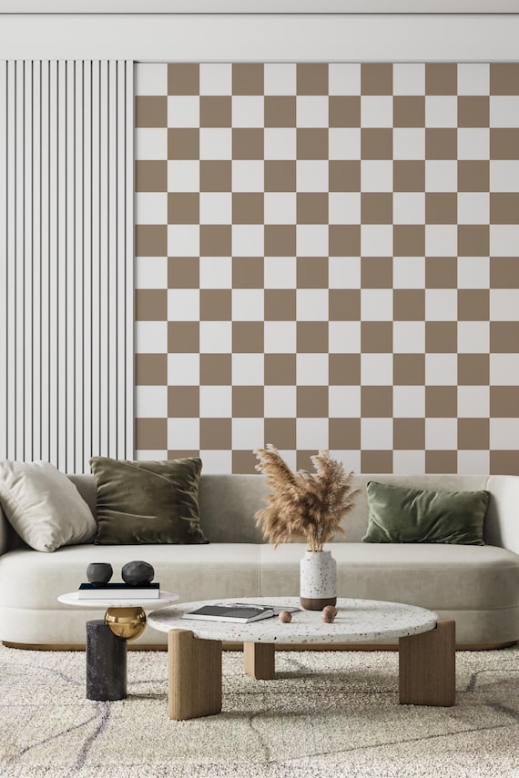 Checkered Wallpaper Peel and Stick Geometric Wallpaper - Etsy