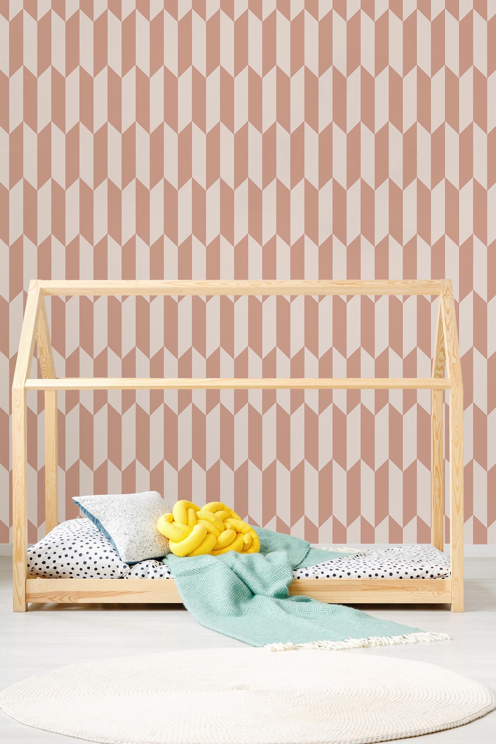 Pink Peel Stick Wallpaper Pink Geometric Removable Wallpaper - Etsy