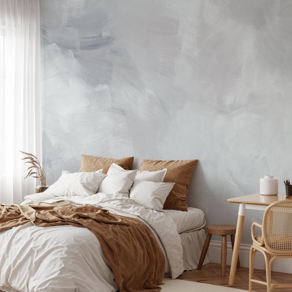 Grey Wall Wallpaper Grey Peel Stick Wallpaper for Bedroom Etsy
