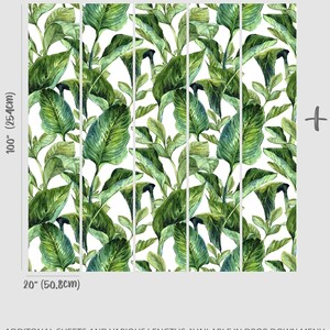 Removable wallpaper with Banana leaf print, Banana leaves peel and stick wallpaper, tropical leaf removable wallpaper for nursery image 6