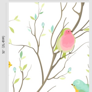 Papel pintado con estampado de pájaros de colores, Papel pintado extraíble con estampado de pájaros, Adhesivo de pared de pájaros de colores, Papel pintado de pájaros, 176 imagen 4