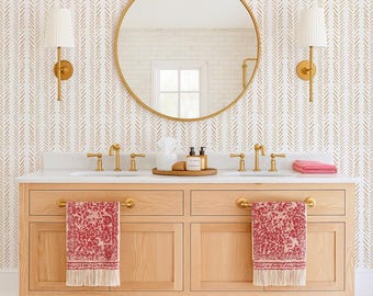Peel & Stick Wallpaper, Terracotta Herringbone, WFL116
