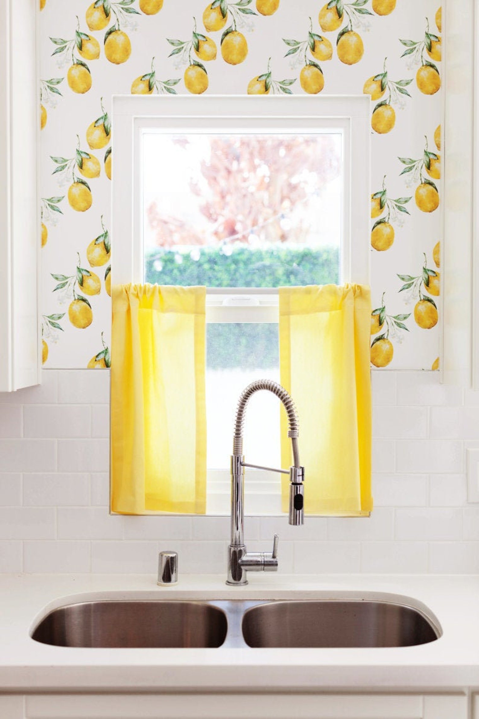 Lemon Wallpaper Removable Wallpaper Lemon Peel and Stick Etsy