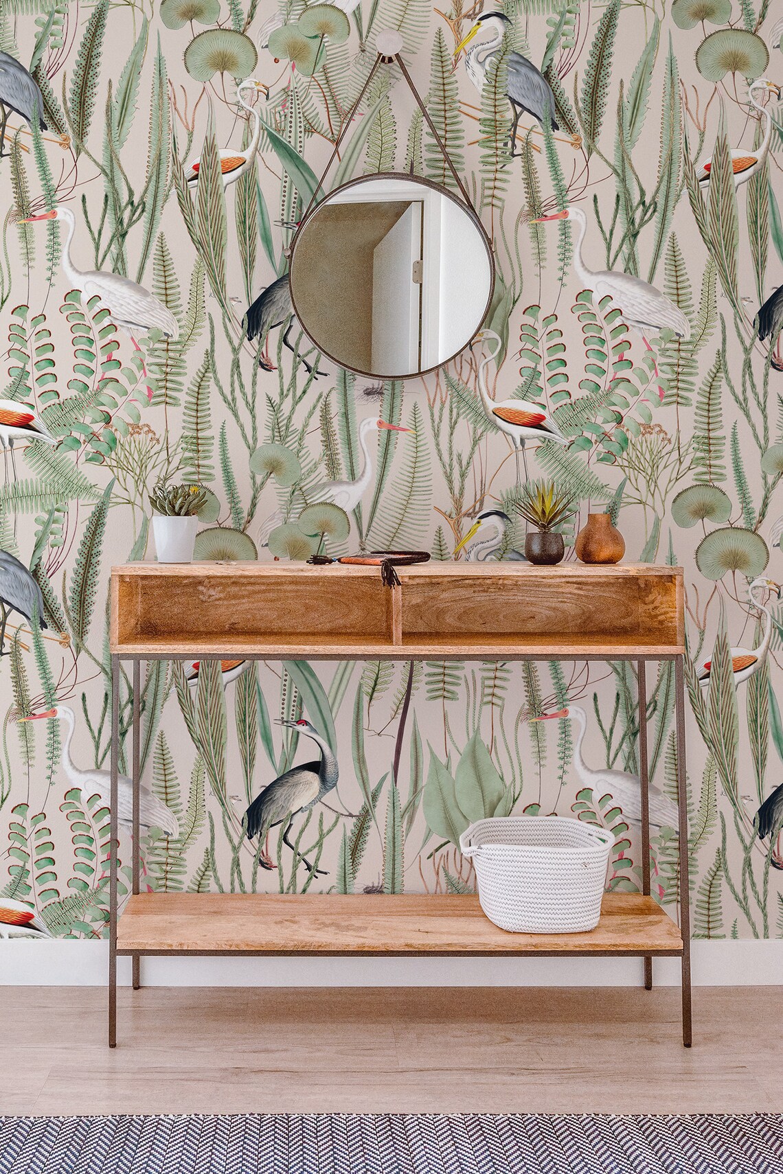 Heron wallpaper Peel and stick heron wallpaper Peel and | Etsy