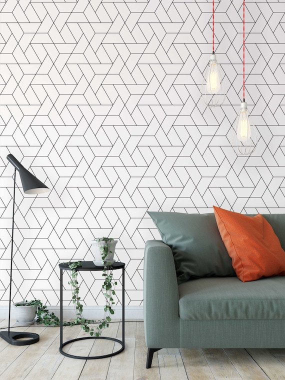 Geometric Wallpaper In Gray