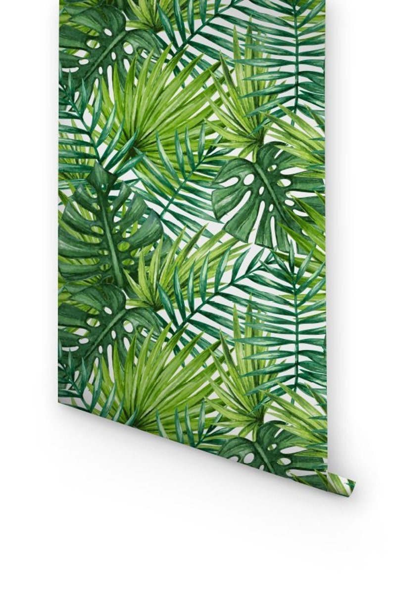 PALM LEAVES Removable Wallpaper Large Laves Wall Mural Etsy Australia