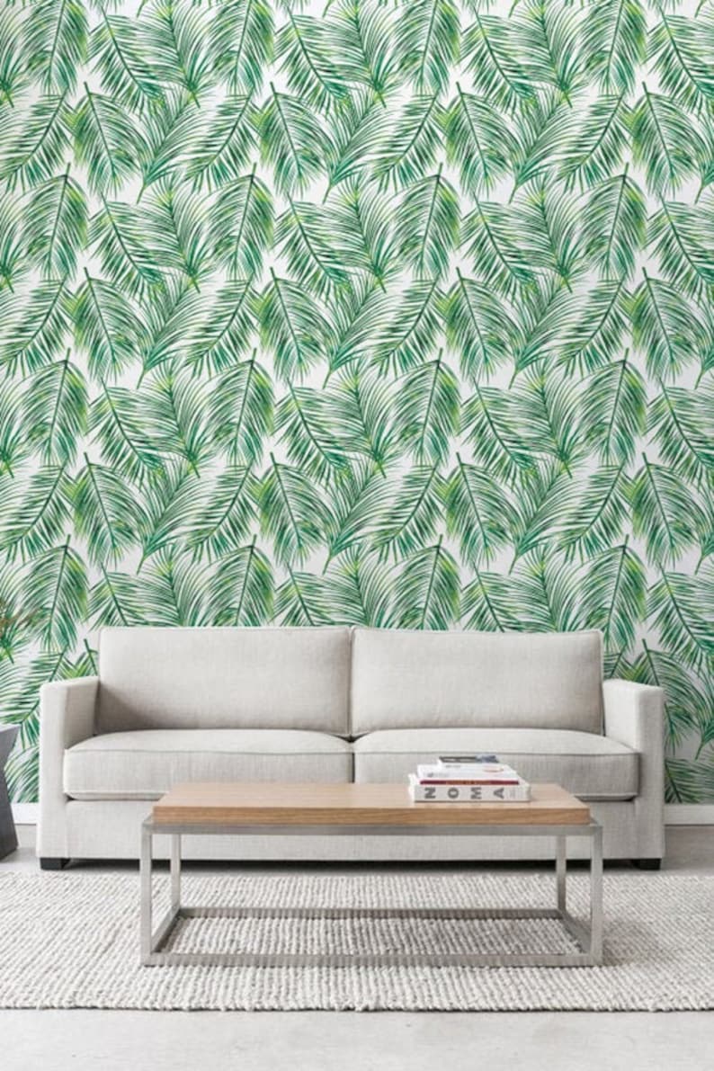 Palm Leaves Self-adhesive Wallpaper Tropical Wallpaper - Etsy