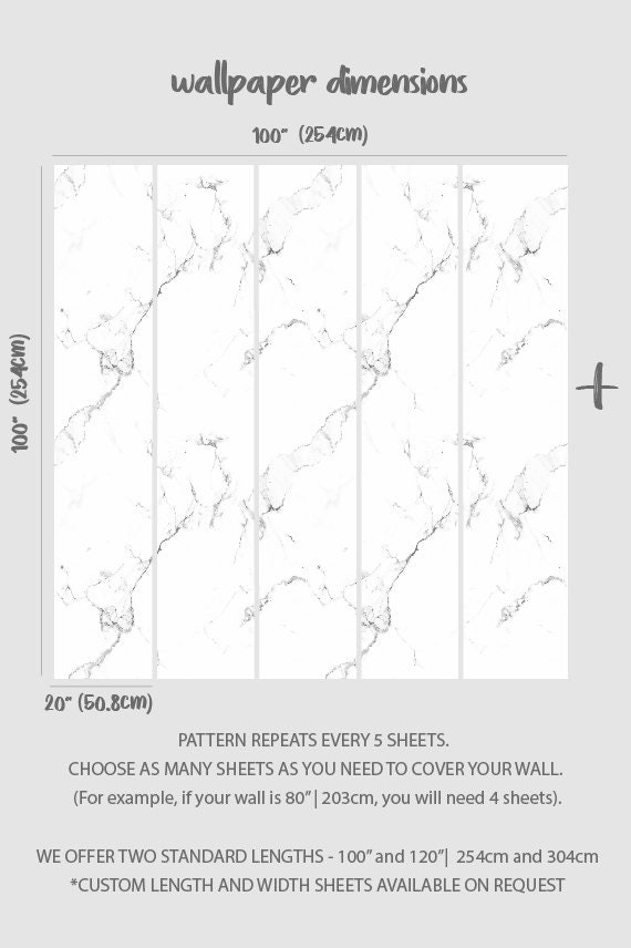 Marble Peel and Stick Wallpaper Removable Wallpaper White Etsy