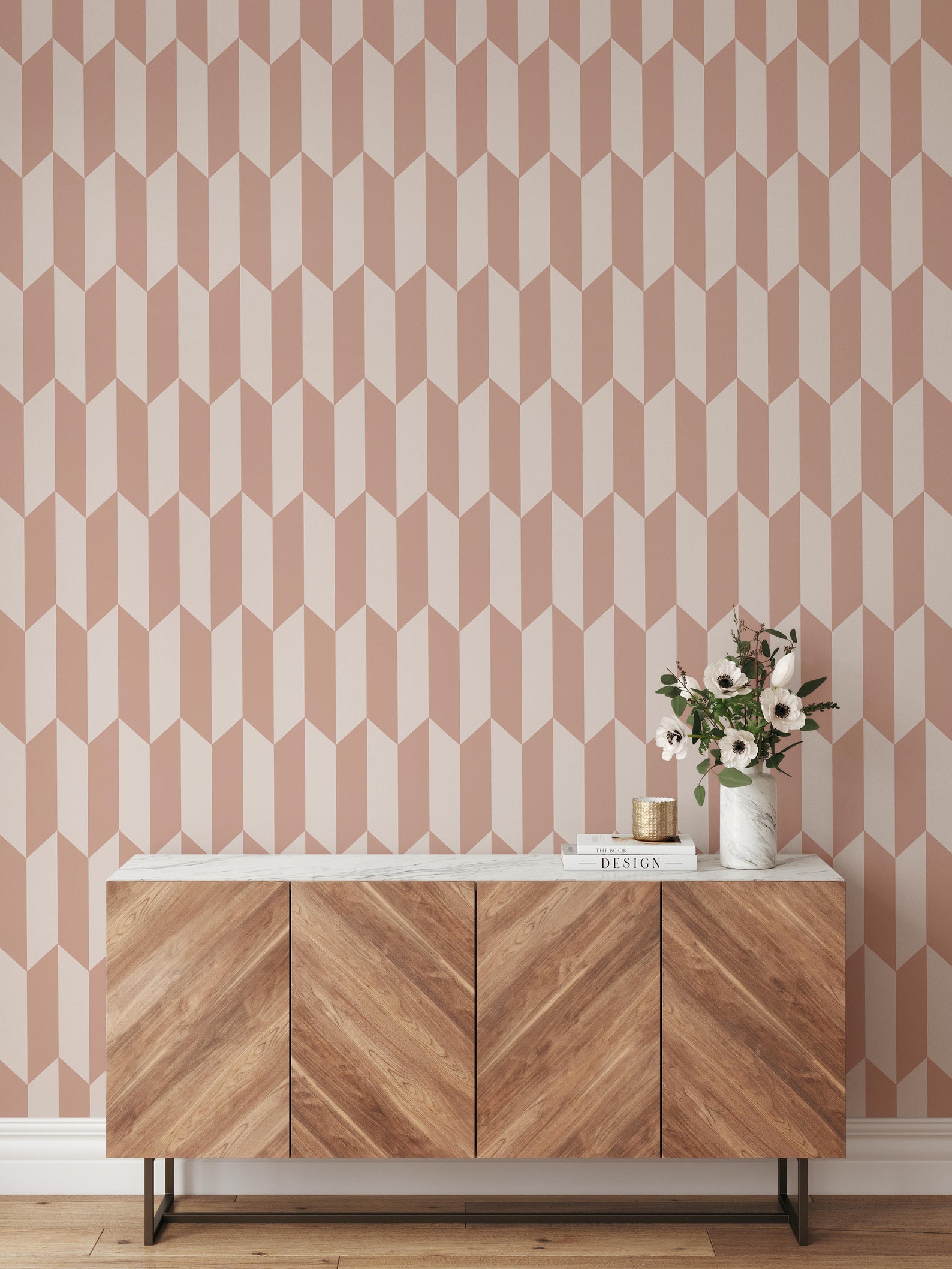 Pink Peel Stick Wallpaper Pink Geometric Removable Wallpaper - Etsy