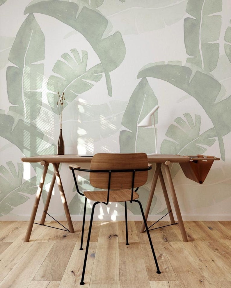Banana Leaf Wallpaper Removable Wallpaper Peel Stick Etsy UK