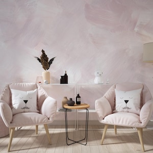 Carta da parati astratta rosa, carta da parati con texture a pennello, carta da parati astratta staccabile e attaccabile, carta da parati rosa per bambini, WFL160