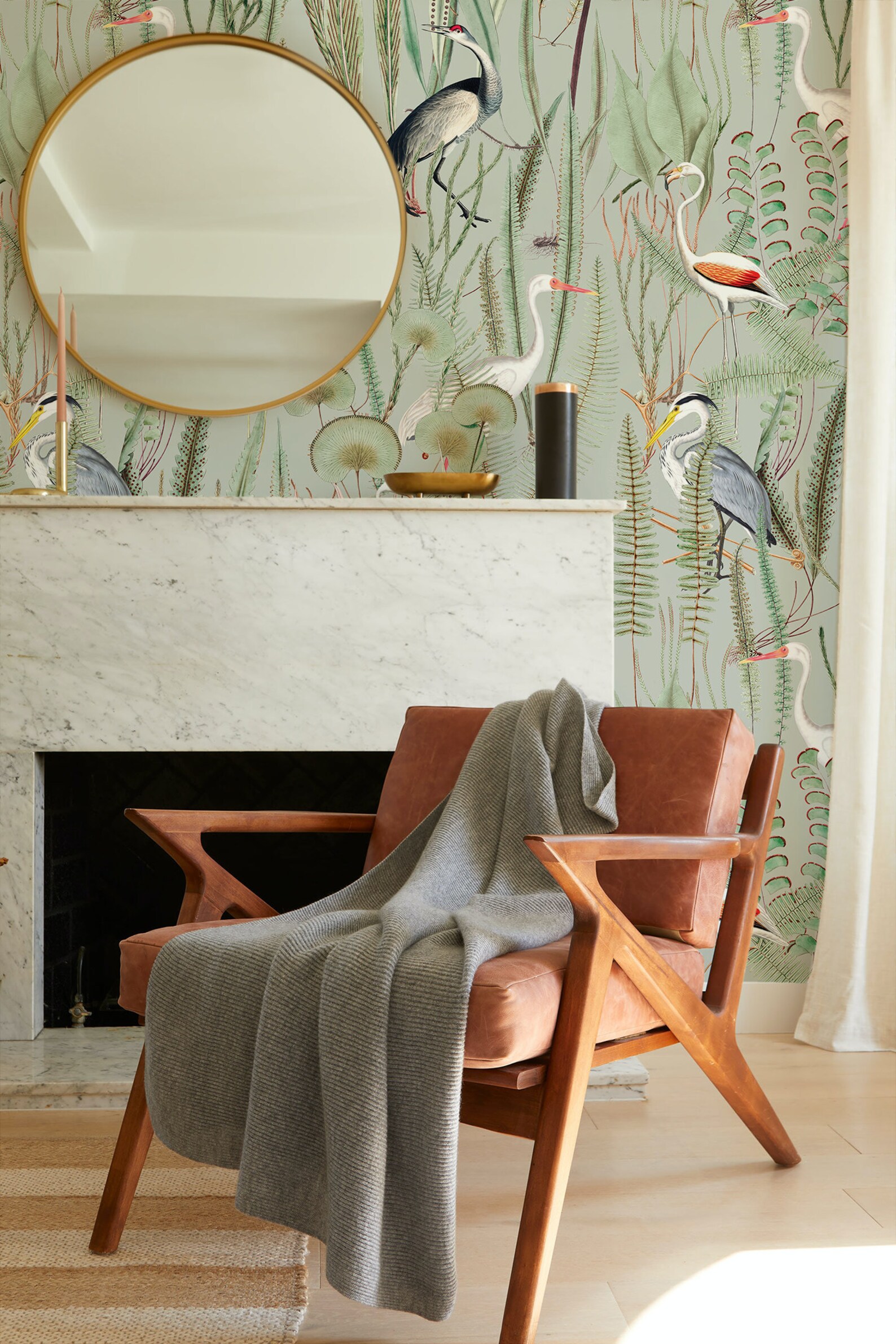 Heron wallpaper Peel and stick heron wallpaper Peel and | Etsy