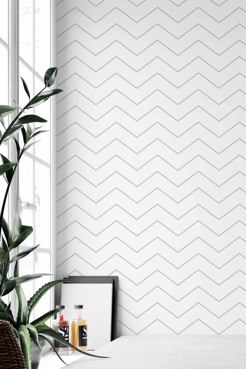 Peel and Stick Wallpaper With Chevron Pattern Chevron Etsy UK